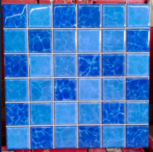 Keramik Kolam Renang Motif Mosaic Ukuran 30 x 30 cm